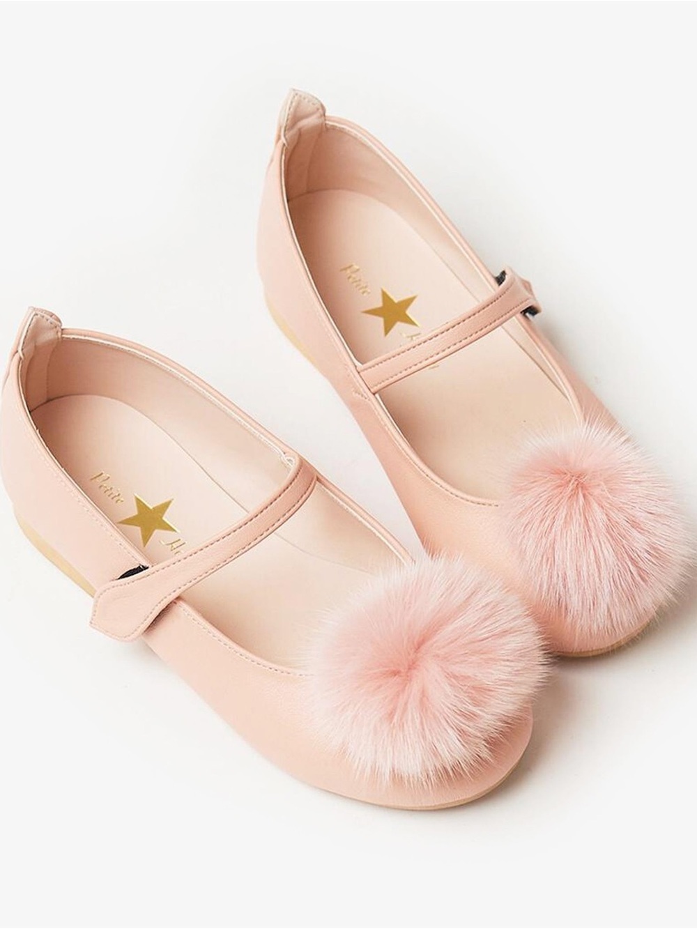 Petite Hailey Classic MaryJane Shoes with removable patches/pom poms sz 1